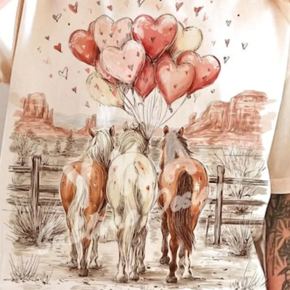 Valentine's Day Horse Lovers T-shirt, Western Valentine - Picture 2 of 3